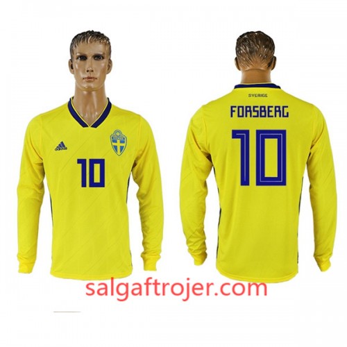 Sverige Fodboldtrøjer Forsberg 10 Hjemmebanesæt VM 2018 Langærmet Sverige Fodboldtrøjer Forsberg 10 Hjemmebanesæt VM 2018 Langærmet